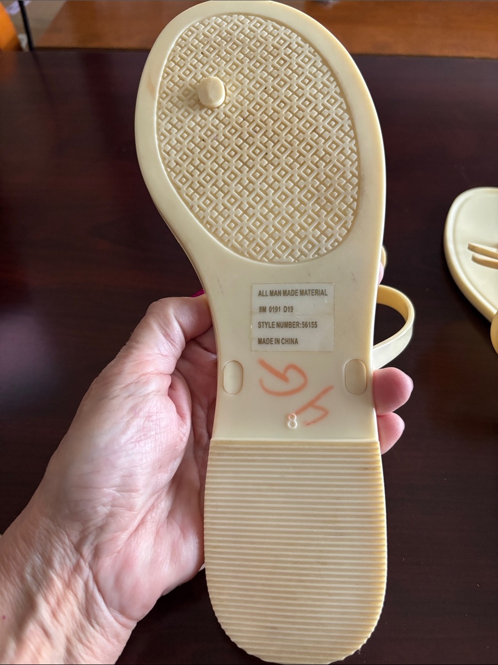 Tory Burch Cream Floral Jelly Thong Sandals - Picture 6 of 8